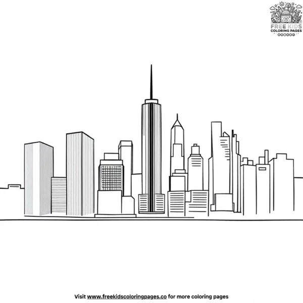 New york skyline coloring pages