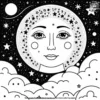 Night Sky Moon Coloring Pages