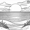 Ocean View Sunset Coloring Pages