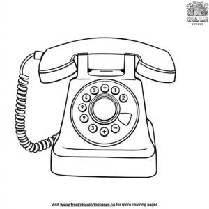 Old school rotary phone coloring pages