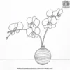 Orchid Vase Coloring Pages