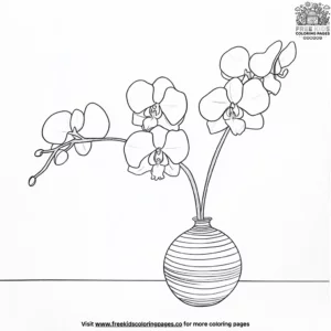 Orchid vase coloring pages