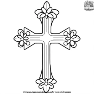 Ornament and cross coloring pages