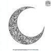 Ornate Crescent Moon Coloring Pages