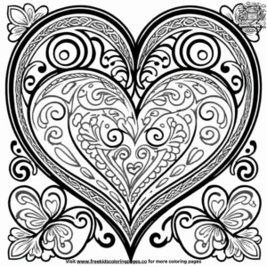 Ornate Hearts Coloring Pages