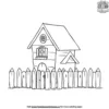 Owl House Next To a Fence Coloring Pages