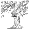 Owl House on a Tree Coloring Pages