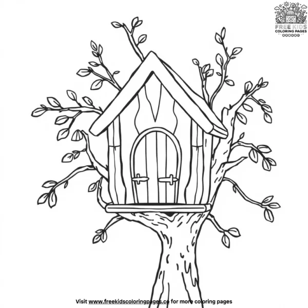 Owl house with door coloring pages