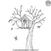 Owl House with Dragonfly Coloring Pages