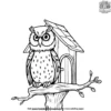 Owl House with Perch Coloring Pages