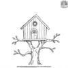 Owl House with Stripes Coloring Pages