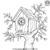 Owl House with a Circle Window Coloring Pages