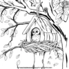 Owl House with a Nest Coloring Pages