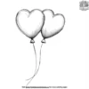 Pair of Love Hearts Balloons Coloring Pages