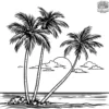 Palm Tree Sunset Coloring Pages