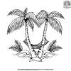 Palm Tree and Hammock Coloring Pages