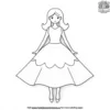 Paper Doll with a Dress Coloring Pages