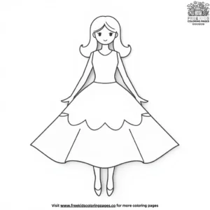 Paper Doll with a Dress Coloring Pages