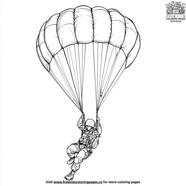 Parachute coloring pages