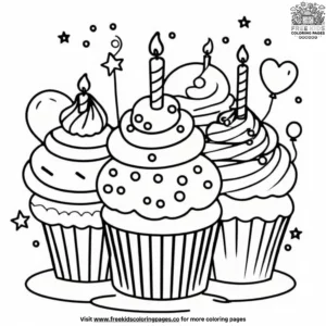 Party Cupcake Coloring Pages