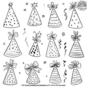 Party Hats Coloring Pages