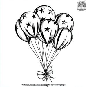 Patriotic balloon bouquet coloring pages