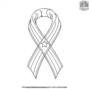 Patriotic Veterans Ribbon Coloring Pages