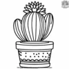 Patterned pot and Cactus Coloring Pages