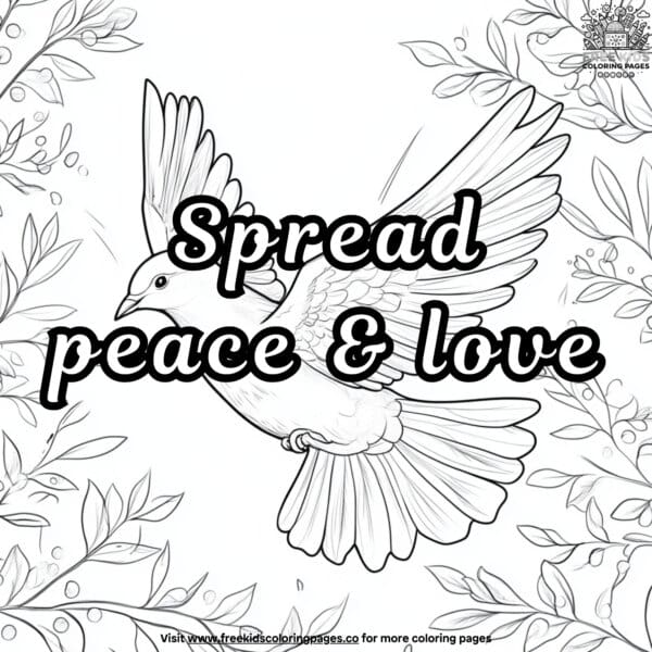 Peaceful doves coloring pages