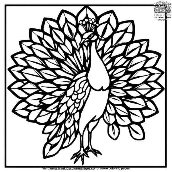 Peacock stained glass coloring pages