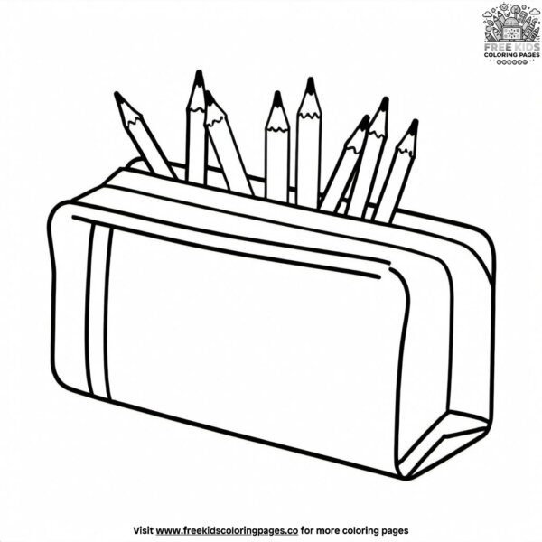 Pencil case coloring pages