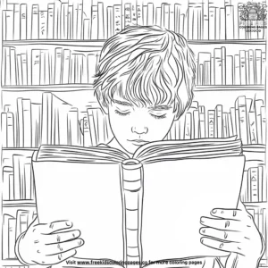 People lost in books coloring pages