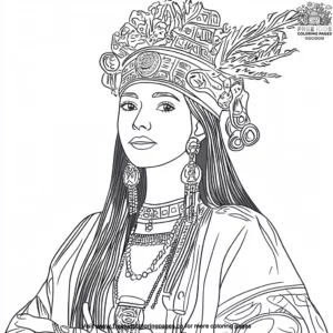 Peruvian princess in the andes coloring pages