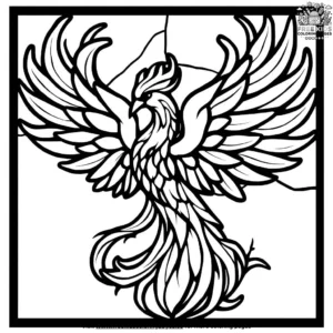 Phoenix Stained Glass Coloring Pages