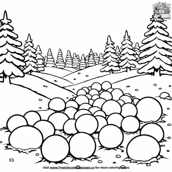 Pile of snowballs coloring pages