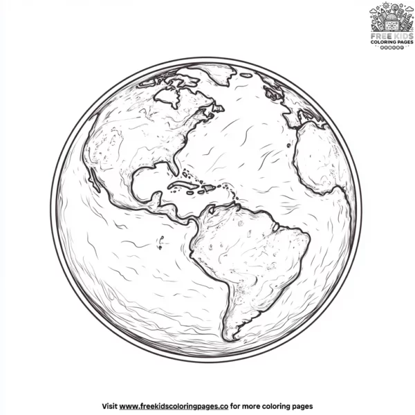 Planet earth from space coloring pages