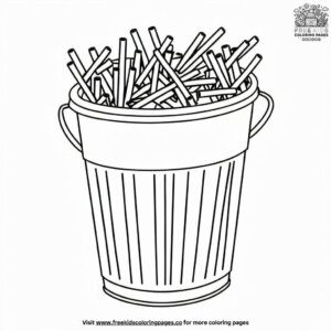 Plastic Straws in Garbage Coloring Pages