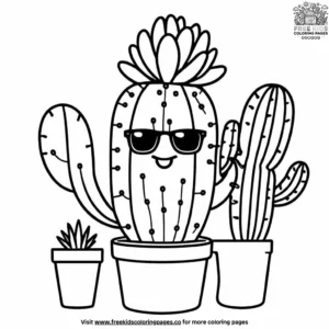 Playful Cactus Coloring Pages