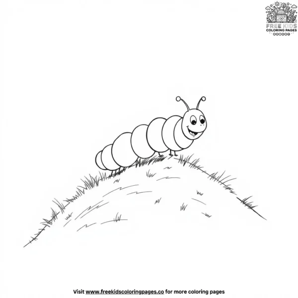 Playful caterpillar coloring pages