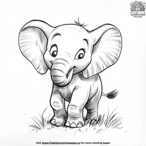 Playful elephant coloring pages