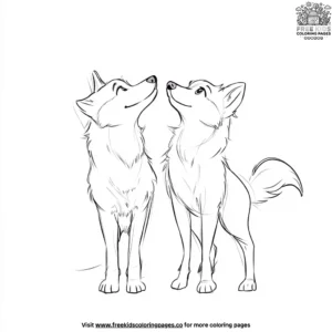 Playful husky pals coloring pages