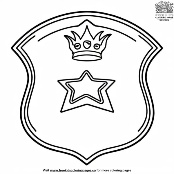 Police badge coloring pages