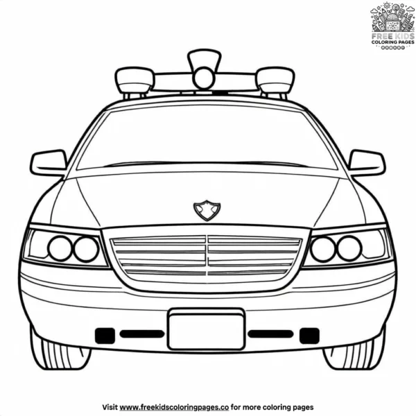 Police car front coloring pages