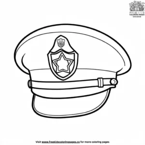 Police hat coloring pages