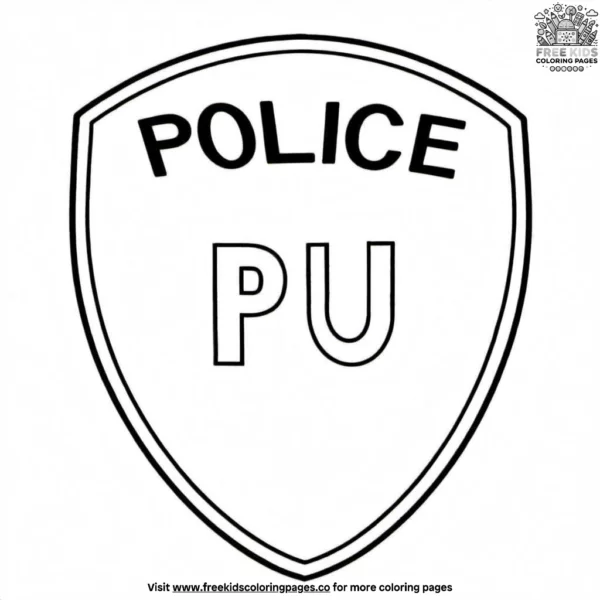 Police shield coloring pages