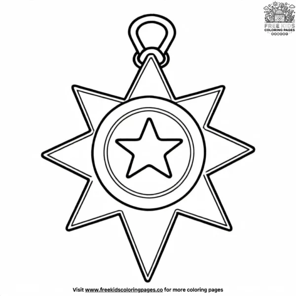 Police star medal coloring pages