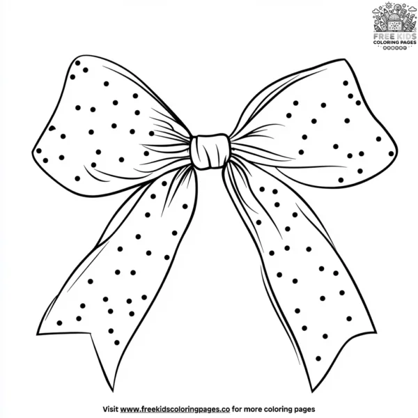 Polka dot hair ribbons coloring pages