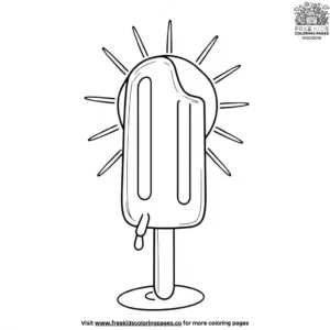 Popsicle Melting in the Sun Coloring Pages