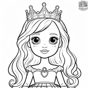 Princess Doll with a Crown Coloring Pages