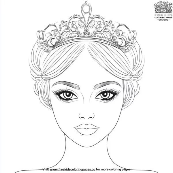 Princess tiara makeover coloring pages